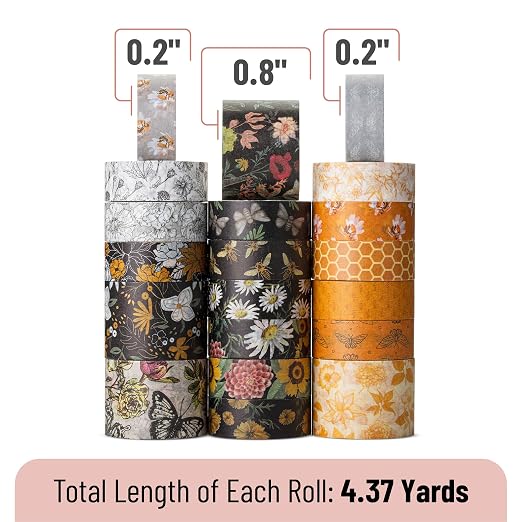 Mr. Pen- Washi Tape Set, 20 Rolls, 4.37 Yards/Roll | Washi Tape - Image 4