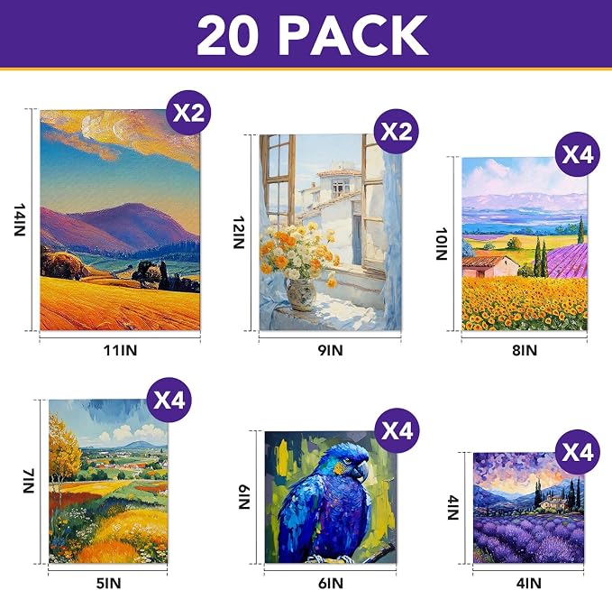 ESRICH Canvas Boards for Painting 20 Multi Pack Paint Canvas Panels 11x14 - Image 2