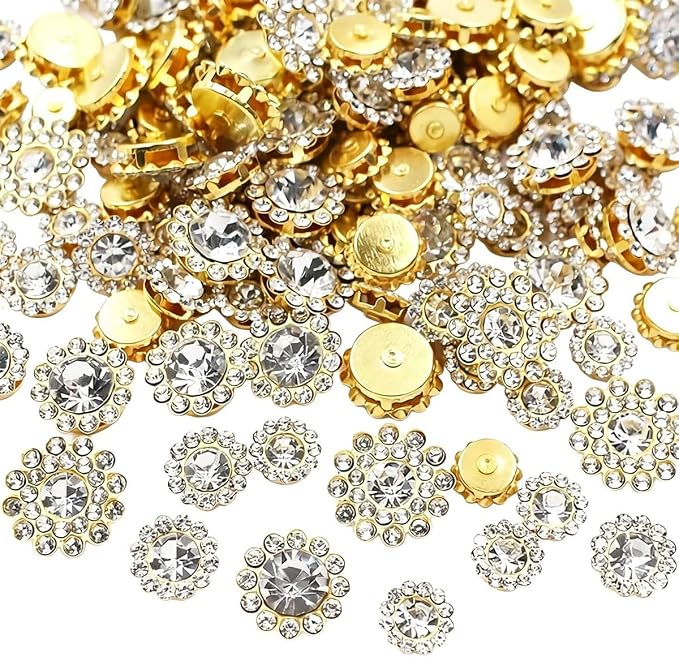 100pcs Sew on Rhinestones Crystal Gems Glass Sunflower by UYTRDVG