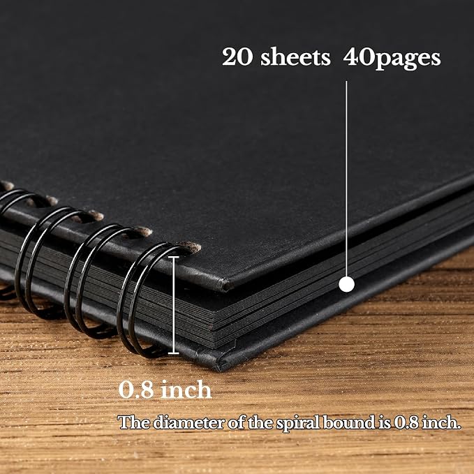 potricher 8 x 8 Inch DIY Scrapbook Album 40 Pages Hardcover Kraft Paper Scrap - Image 4