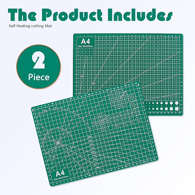 2 Packs Cutting Mats, A4 12'' x 9'' Double Sided Cutting Mat, Non-Slip 5 Layers - Image 3
