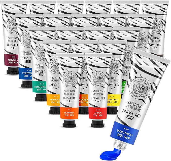 Paul Rubens Oil Paint, 20 Colors x 50ml Large Tubes, Professional Oil Based by PaulRubens