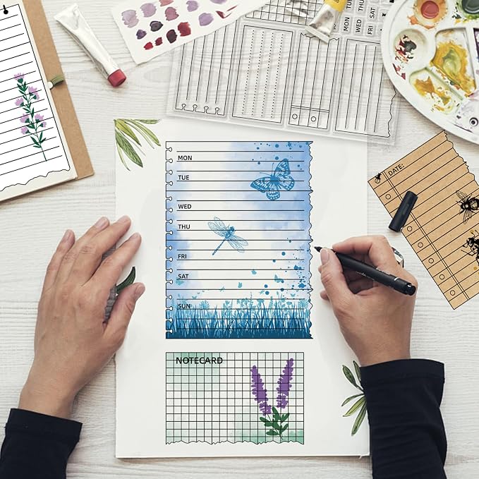 GLOBLELAND Notebook Clear Stamp Notepad Silicone Stamps Transparent Stamp - Image 9