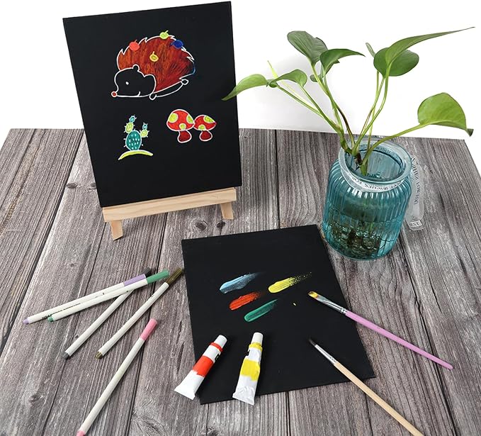 CONDA Black Canvas Board for Painting, 12 Pack Multi Size 11x14, 100% Cotton - Image 8