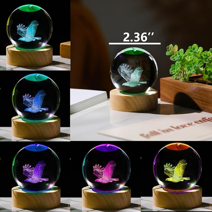 3D Eagle Gifts for Women Crystals Ball 60mm - Image 3