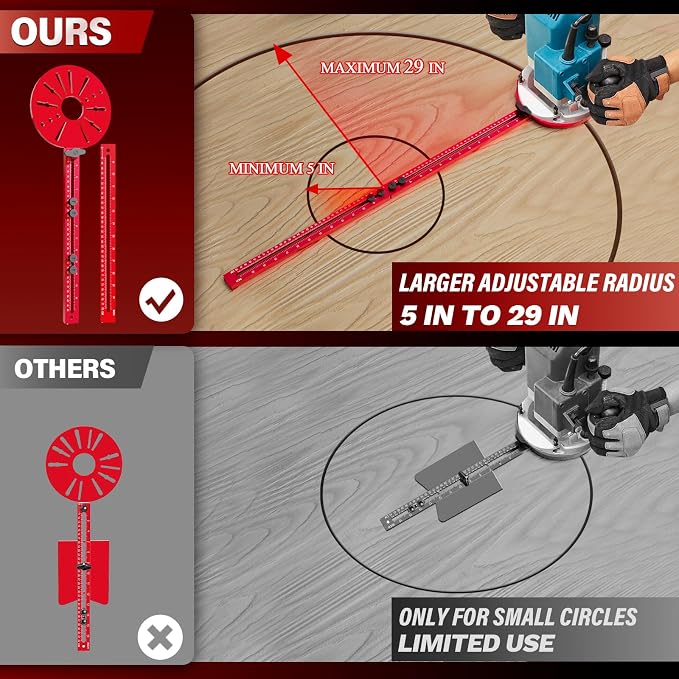 Router Circle Cutting Jig for Full-Size & Mid-Size Routers – 4 in 1 Adjustable - Image 3