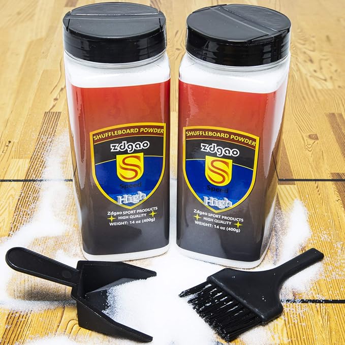 Shuffleboard Pucks w/ 2 Cans Shuffleboard Wax, Mini Dustpan and Brush - Image 3