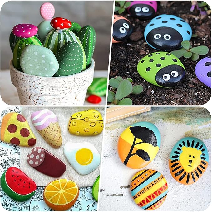 River Rocks for Painting 6 Pcs Extra Large 4.5"-6" Inch Flat Smooth Painting - Image 5