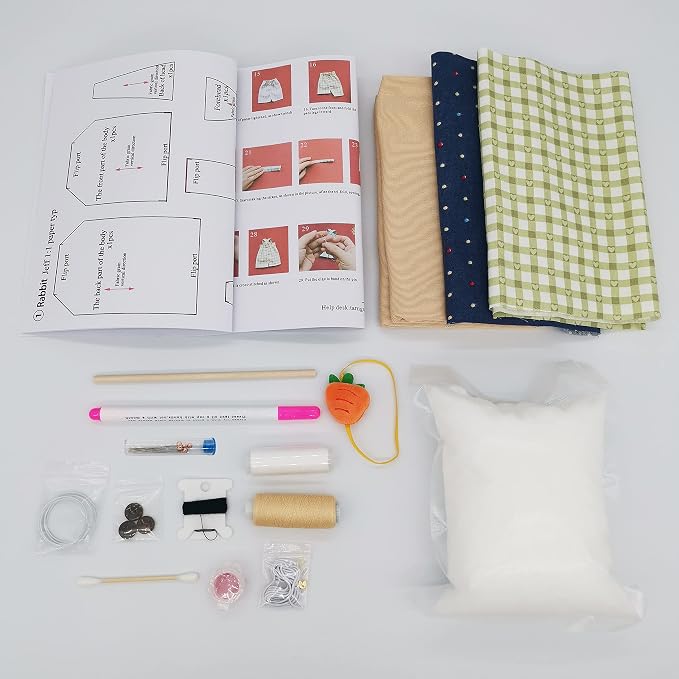 DIY Bunny Sewing Craft Kit for Adults – Handmade Fabric Sewing Project – - Image 2