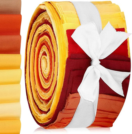 Hosuly 40 Pcs Gradient Orange Fabric Fall Jelly Quilting Strips Yellow Orange by Hosuly