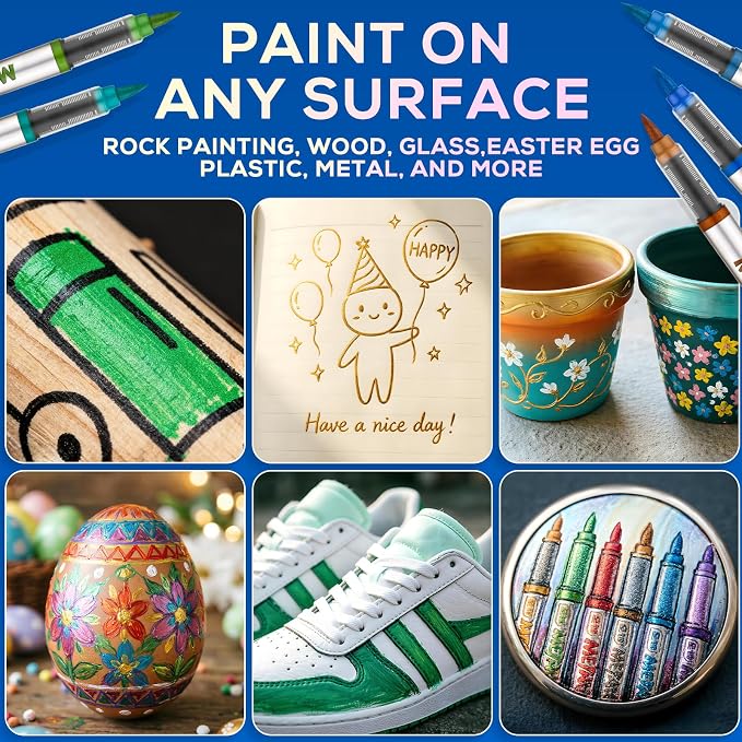 Metallic Acrylic Paint Markers, Fabric Paint, DIY Crafts - Image 8