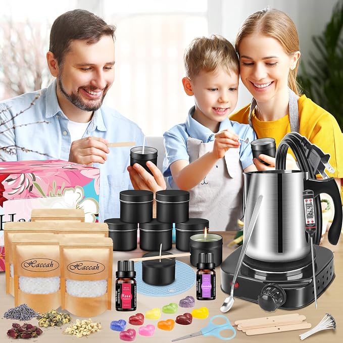 Haccah Candle Making Kit with Wax Melter, DIY Arts&Crafts Gift - Image 2
