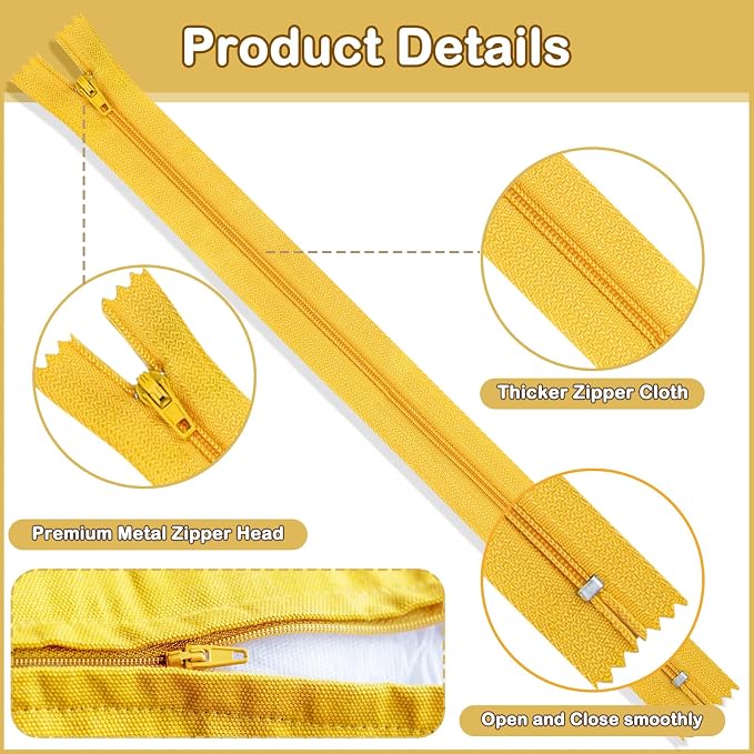 Zippers, DOITEM 96 pcs Zippers for Sewing 6 Inch 8 Inch 10 Inch 12 Inch - Image 4