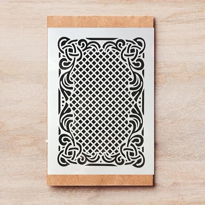 TIAMECH A4 Reusable Vintage Floral Frame Stencil - Image 2