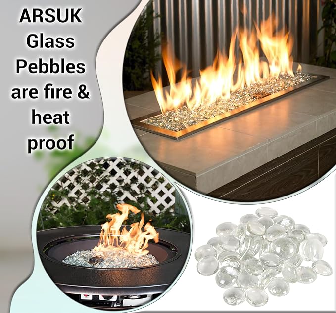 ARSUK Flat Glass Marbles, Fish Tank Rocks, Table Scatter, Glass Pebbles - Image 5