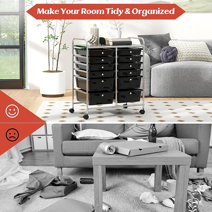 BECOMFORT 12-Drawer Rolling Cart - Image 7