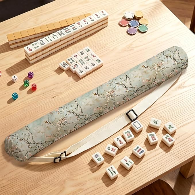 Vintage Chinoiserie Floral Mahjong Mat Bag - Image 4