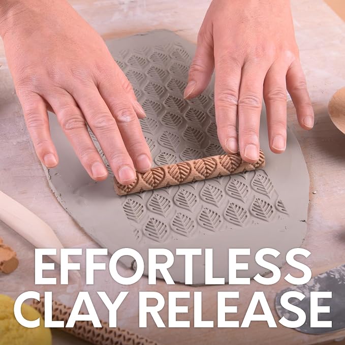 Byllstore Clay Texture Rollers | 10-Pack | 5 in x 0.65 in | Premium Wooden - Image 7