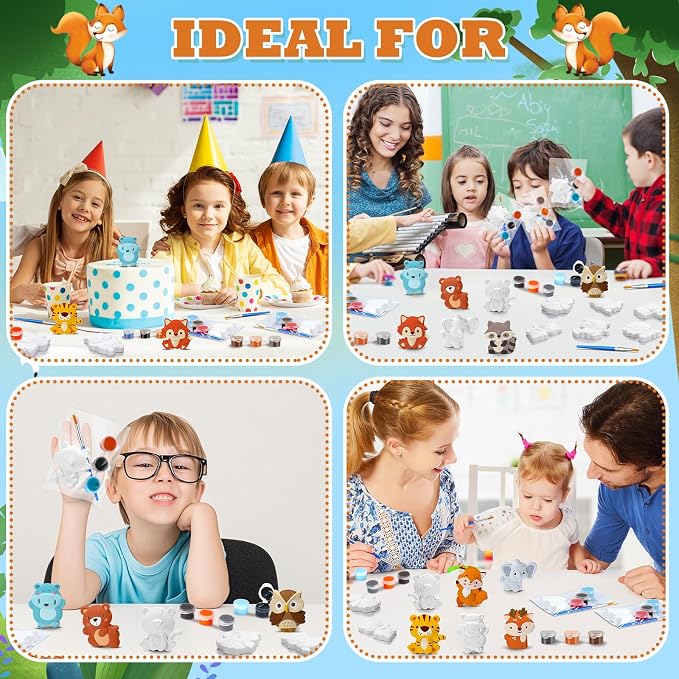 Simgoing 20 Set Jungle Animals Ceramic Painting Kit DIY Ceramic to Paint Your - Image 5