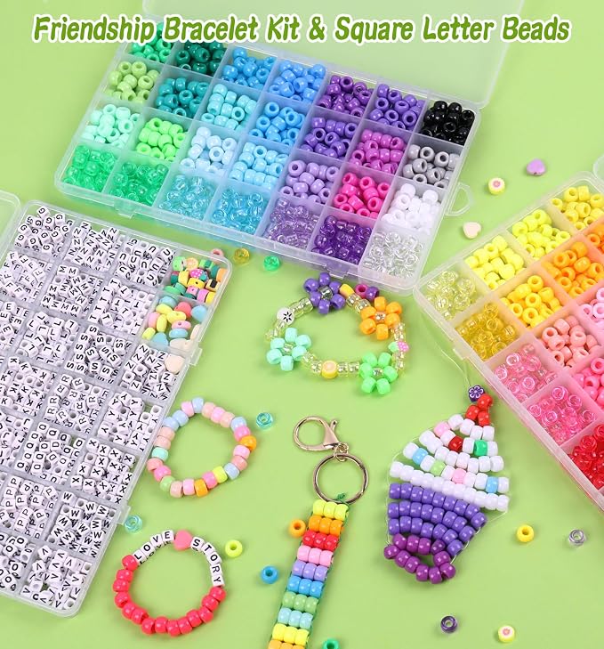 3000Pcs 56 Colors Pony Beads for Bracelet Making Kit, Rainbow Kandi Beads - Image 3