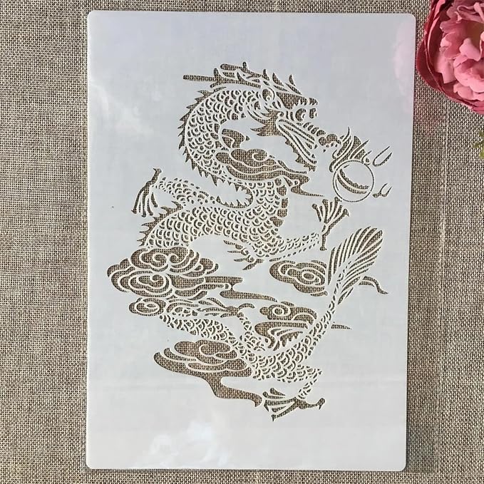 TIAMECH A4 Reusable Chinese Dragon Stencil - Image 2