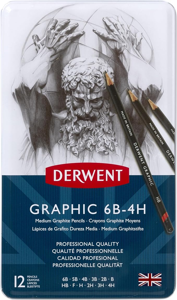 Derwent Graphic Drawing Pencils, Metal Tin - Image 2