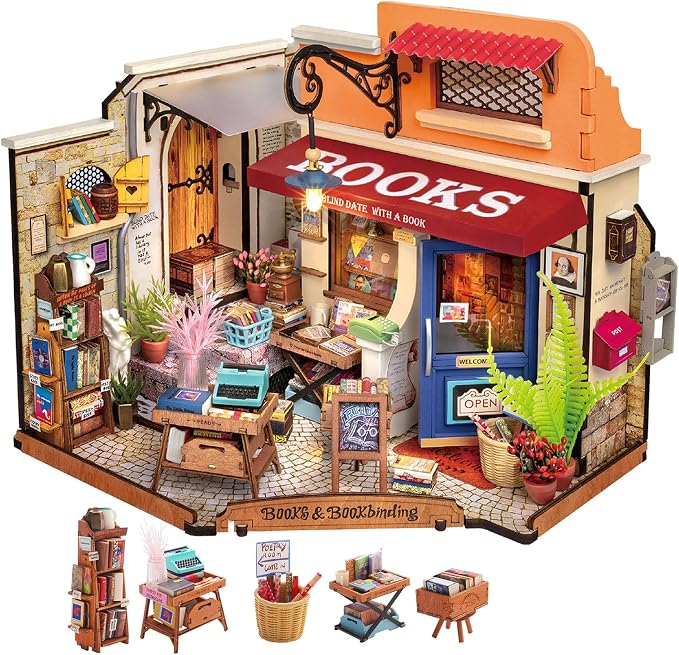 Rolife Bookstore DIY Miniature Dollhouse Kit Creative Gift by Rolife