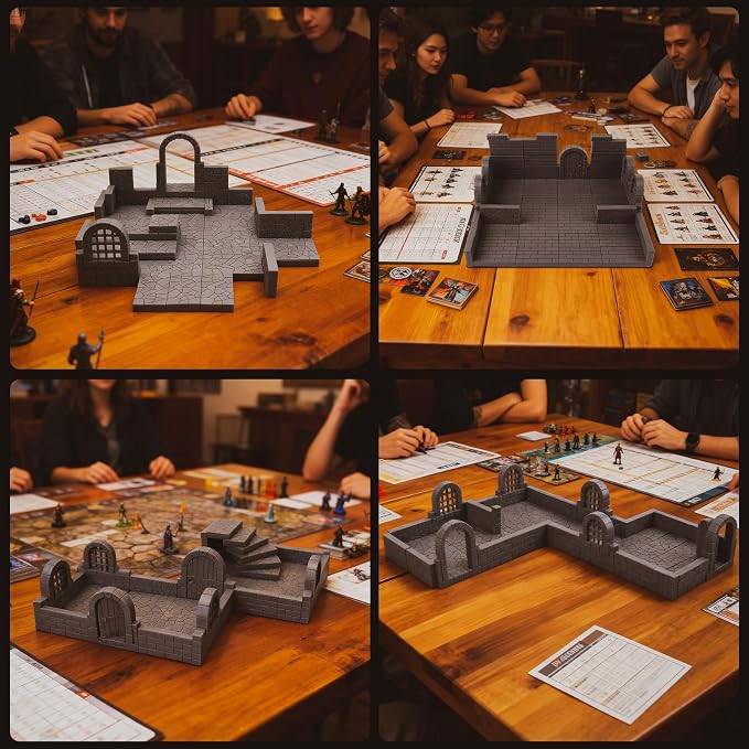 CZYY Magnetic Dungeon Tiles, Basic Set | Double-Sided Texture, Paintable Gray - Image 9