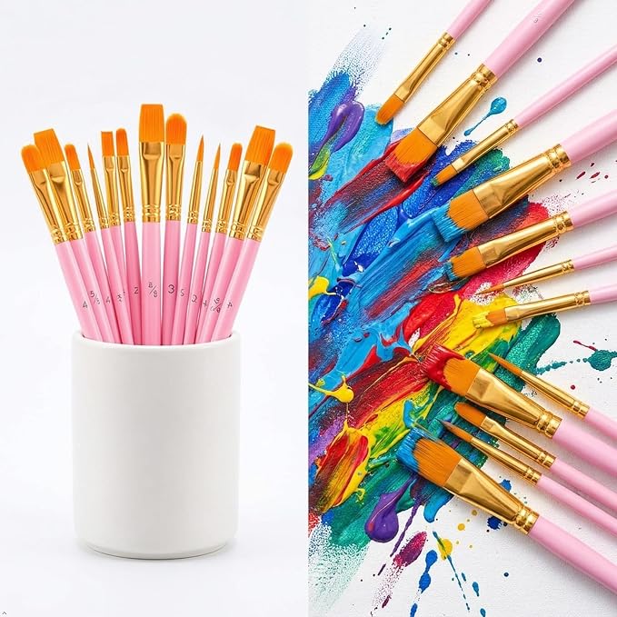 Soucolor Paint Brush Set –40Pcs Acrylic Watercolor Brush Multi-Size - Image 2