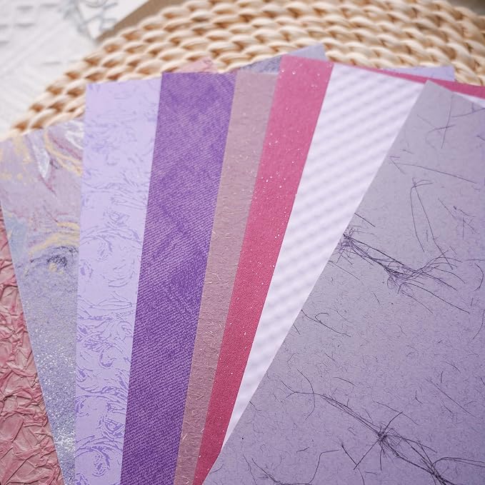 15Pcs Handmade Scrapbook Art Paper Craft Textured Colorful A5 sheet Mesh - Image 8