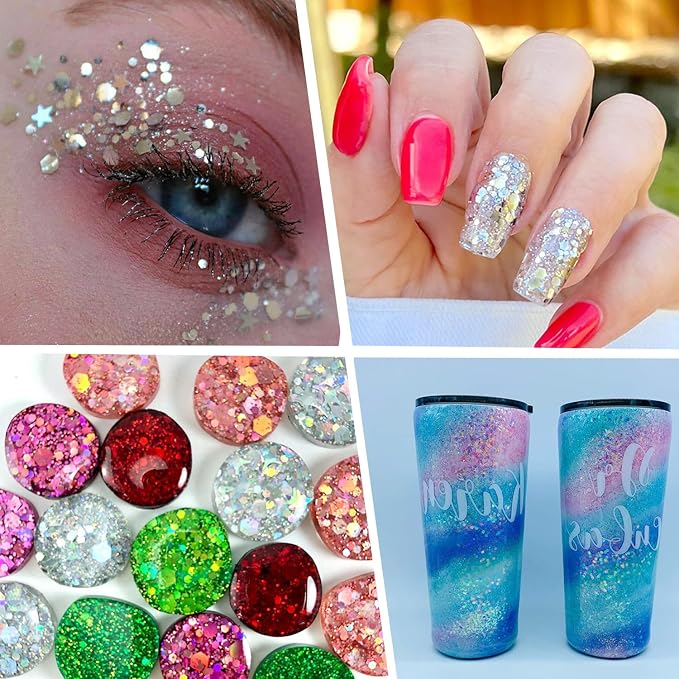 Holographic Chunky Glitter, Cosmetic Glitter Flake - Image 6