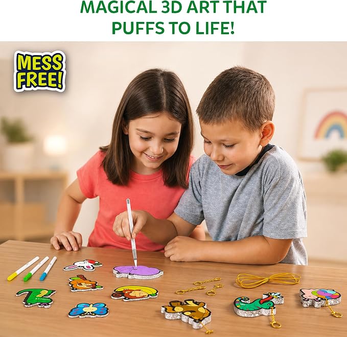 Skillmatics Aqua Puffs 3D Art Kit – Animals, Mess-Free Paint by Number Kit | - Image 2