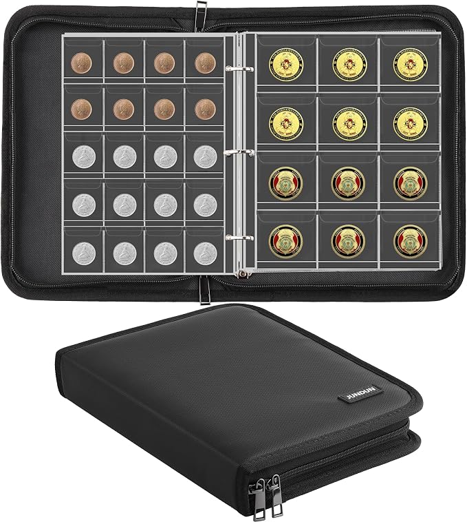 Coin Collection Book for Collector 260 Pockets Fireproof | Coin Collection by JUNDUN