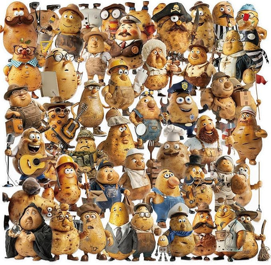 50PCS Funny Potato Meme Stickers Pack – Waterproof Clear Cute 3D Cartoon Potato by YOKSAS