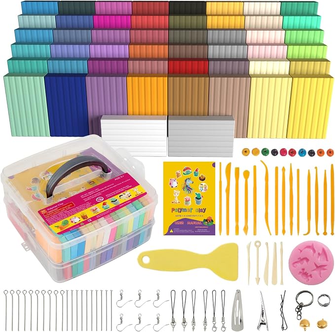 Aestd-ST Polymer Clay Kit 50 Colors, Oven Bake Modeling Clay by Aestd-STqualityclay