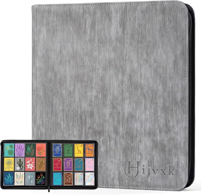 Card Binder 12 Pocket, Premium 720 Double Sided Pocket Collection Binder by Hijvxk