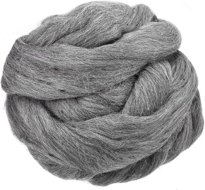uxcell Needle Felting Wool, 3.5 Oz Nature Fibre Wool Yarn Roving by uxcell