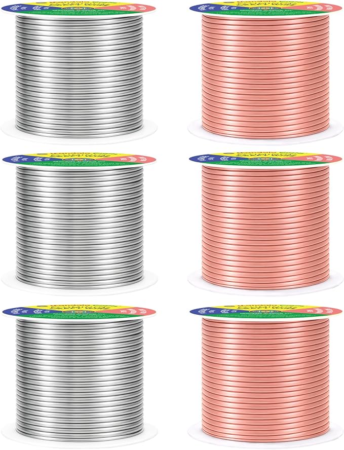 Mandala Crafts 14 GA Copper Silver Tone Combo Anodized Aluminum Craft Wire | - Image 2