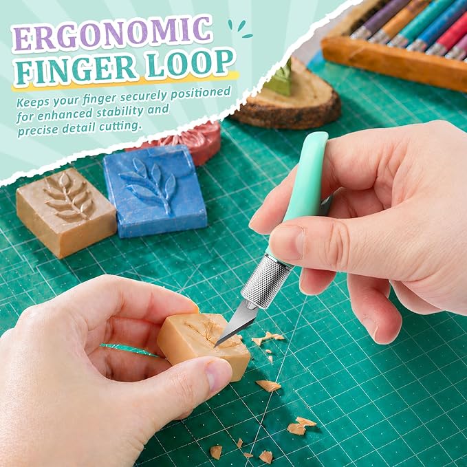 DIYSELF Precision Craft Knife, Fingertip Hobby Knife, Ergonomic Finger Loop - Image 2