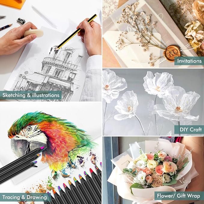120 Sheets 8.5”x 11” Tracing Paper, Loose Translucent Vellum Trace Paper | - Image 5