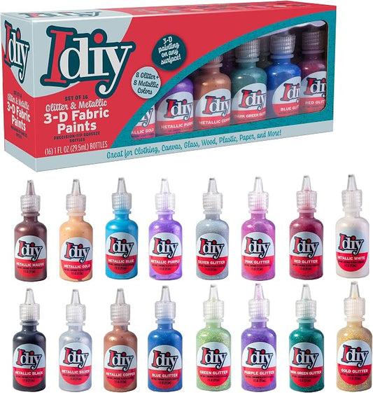 Glitter & Metallic Fabric Paint Set by SCSDirect
