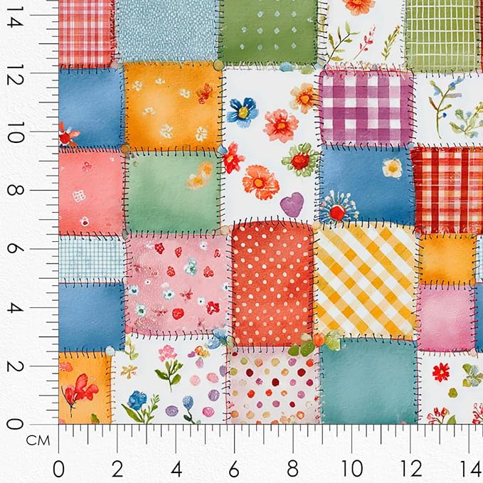 Patchwork Cupcake Fabric Panel – Single Continuous Cotton Satin Panel - Image 8