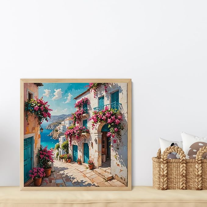 5DDIYART Flowers Scenery Town Paint by Numbers - Image 2