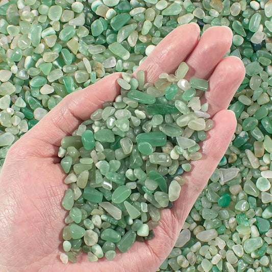 0.5 Lb/230g Green Aventurine Crystal Chips Bulk Crushed Stones, Natural by EZEELAI