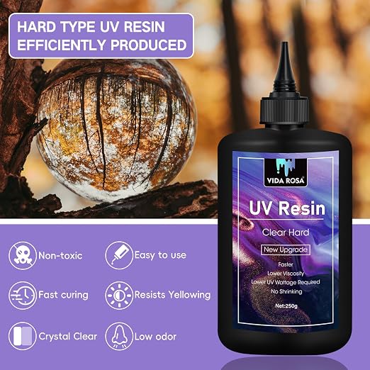 VIDA ROSA UV Resin 500g- 2 Pcs Upgraded Crystal Clear, Low Odor Hard - Image 2
