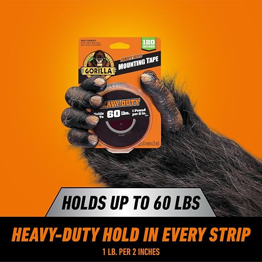 Gorilla Heavy Duty Double Sided Mounting Tape, Industrial Strength Adhesive - Image 2