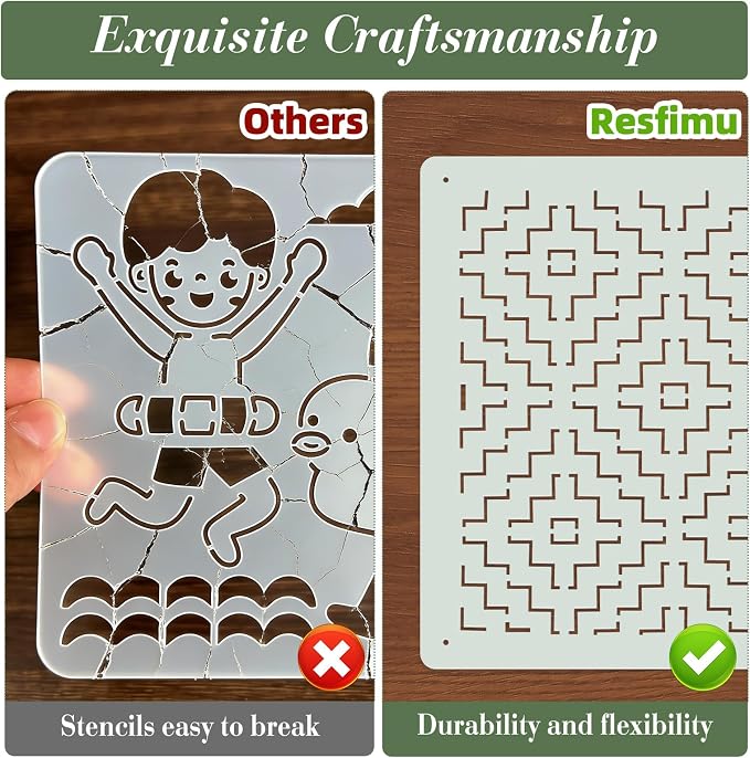 Texture Stencils for Crafts Reusable 16Pcs Stencils | DIY Art Painting Stencil - Image 3