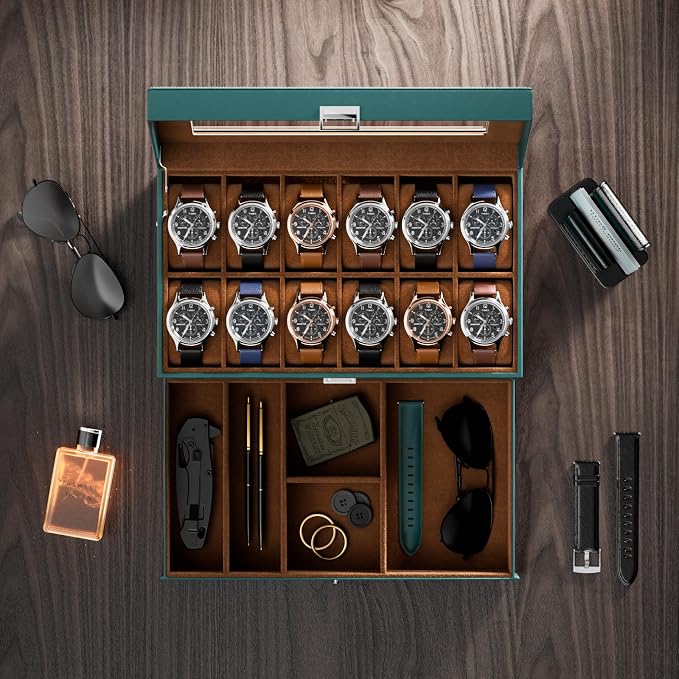 ProCase Watch Box, 12 Slot Mens Watch Case - Image 4