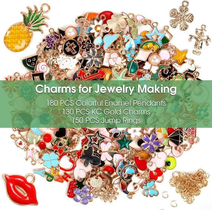 Crweety 460Pcs Charms for Jewelry Making, Pendants Earring Charms for Bracelets - Image 6