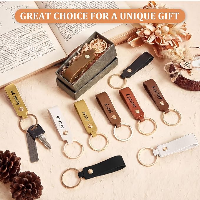 Wavyknot 200 Pcs PU Leather Keychain Blanks Bulk Laser Engraving Blanks - Image 4